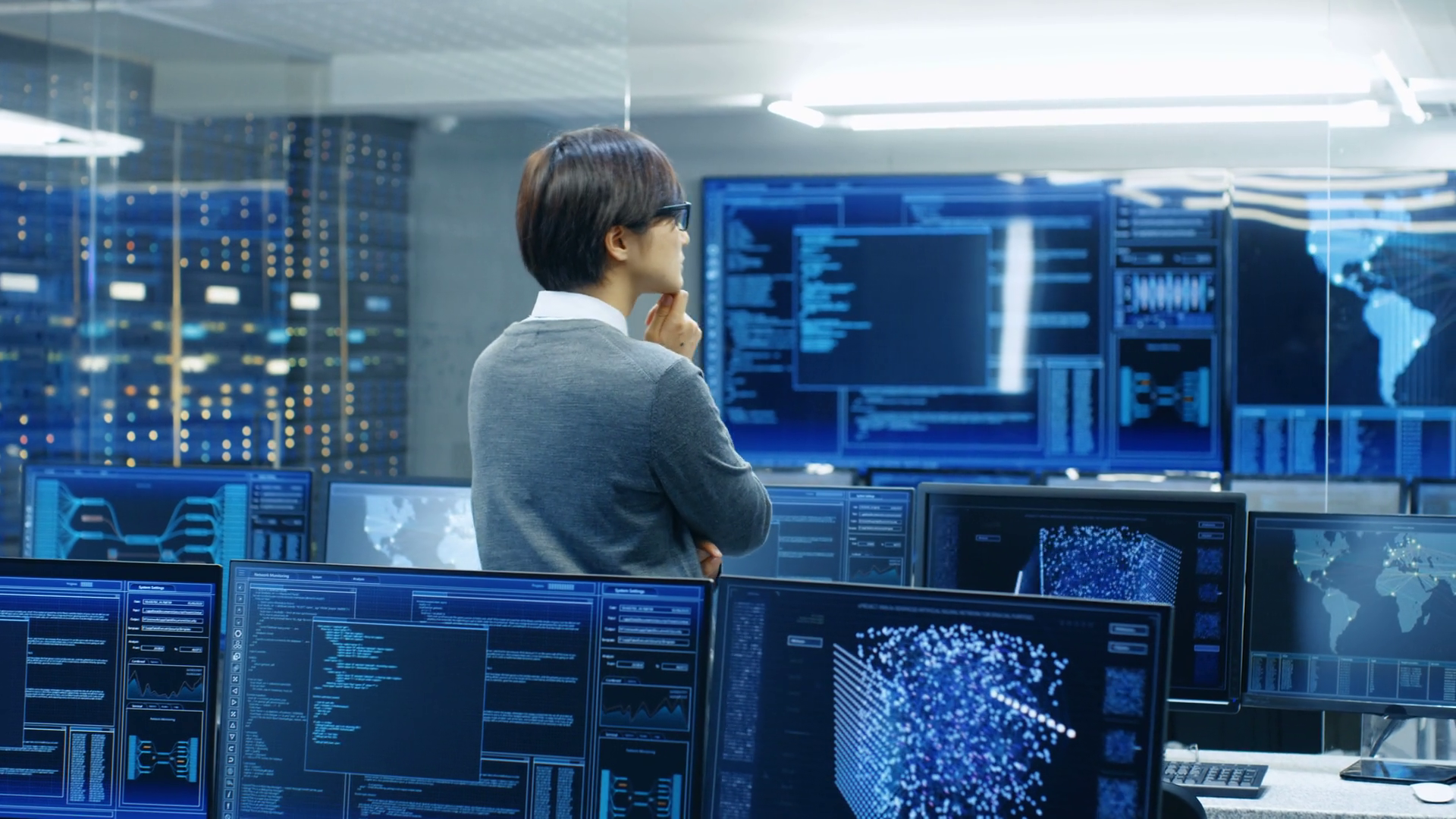 In System Control Room Technical Operator Stock Footage SBV-352907523 ...
