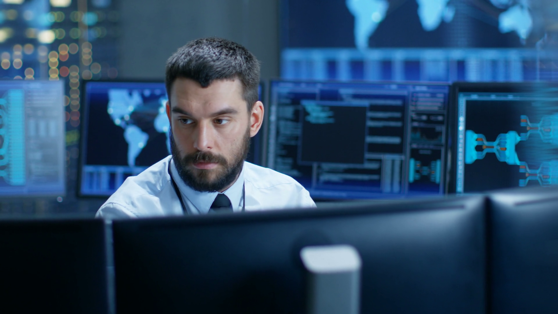 In Monitoring Room Technical Operator Stock Footage SBV-352914674 ...