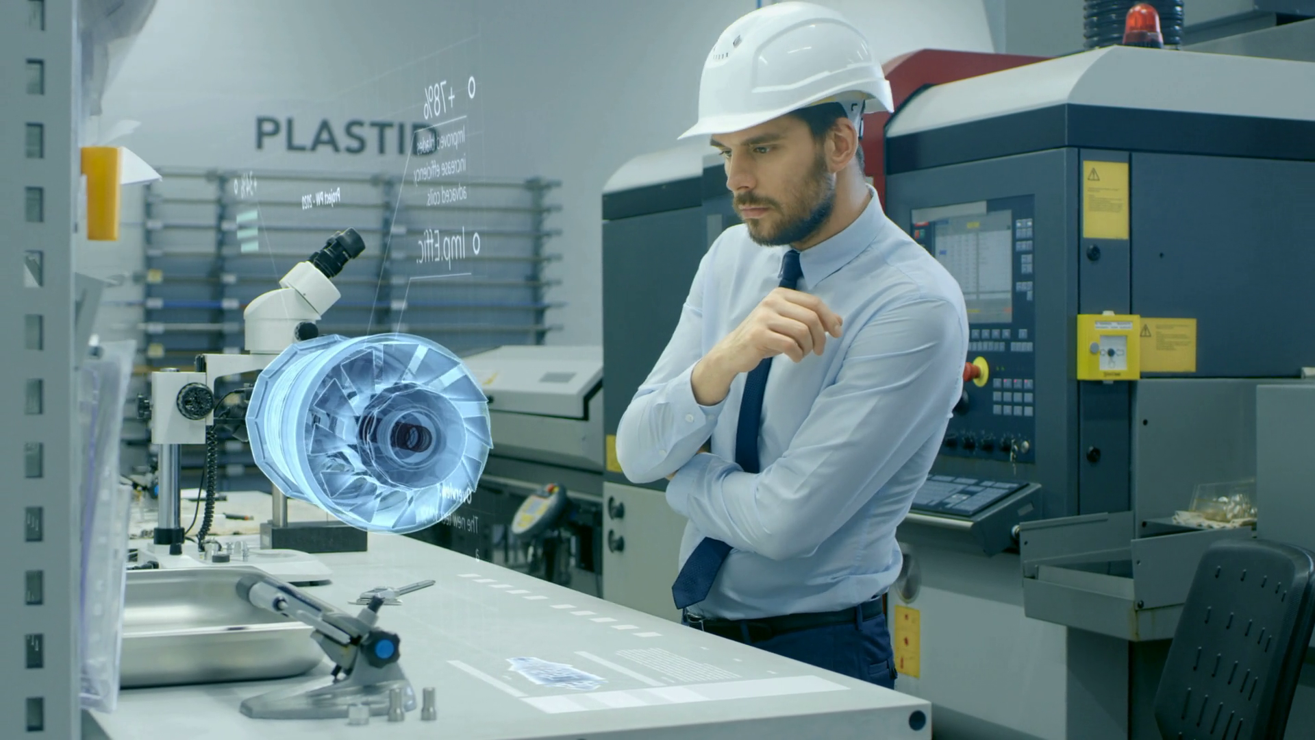 In High Tech Futuristic Factory Chief Stock Footage SBV-352915573 ...