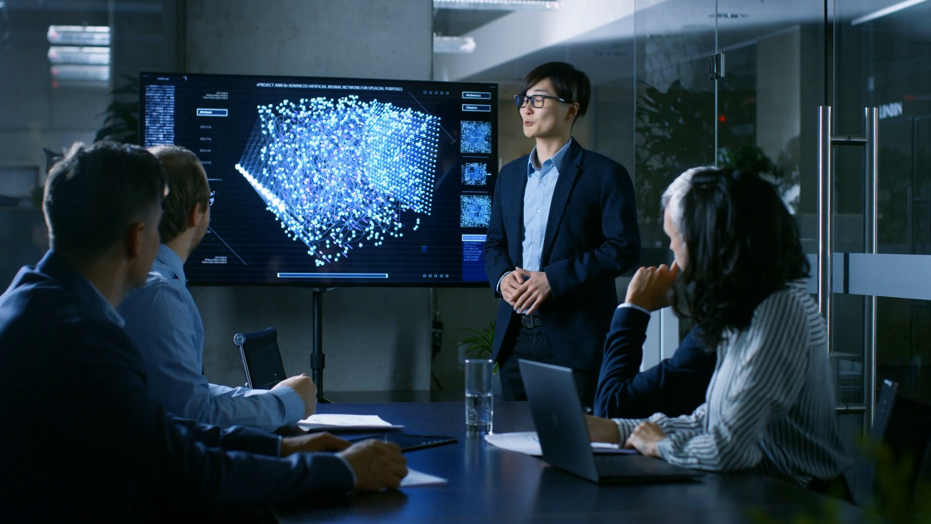 In Conference Room Chief Engineer Presents Stock Footage SBV-352930579 ...
