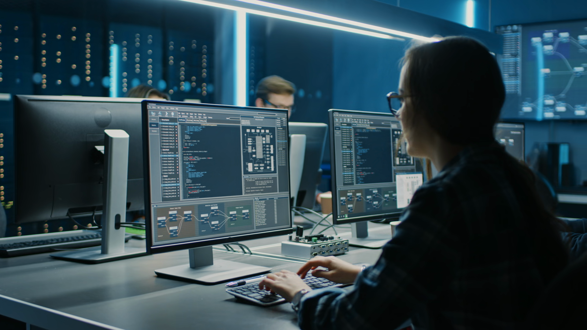 Smart Female Programer Working On Desktop Stock Footage SBV-353787891 ...