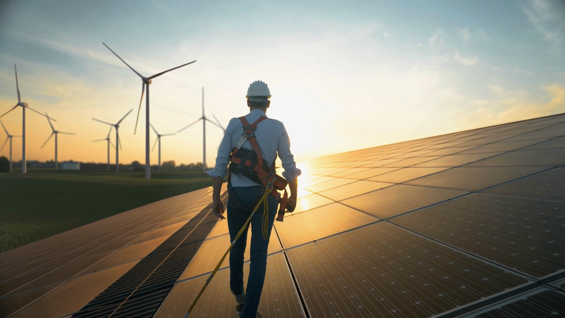 Engineer Walking On Solar Panel Stock Footage SBV-348431438 - Storyblocks