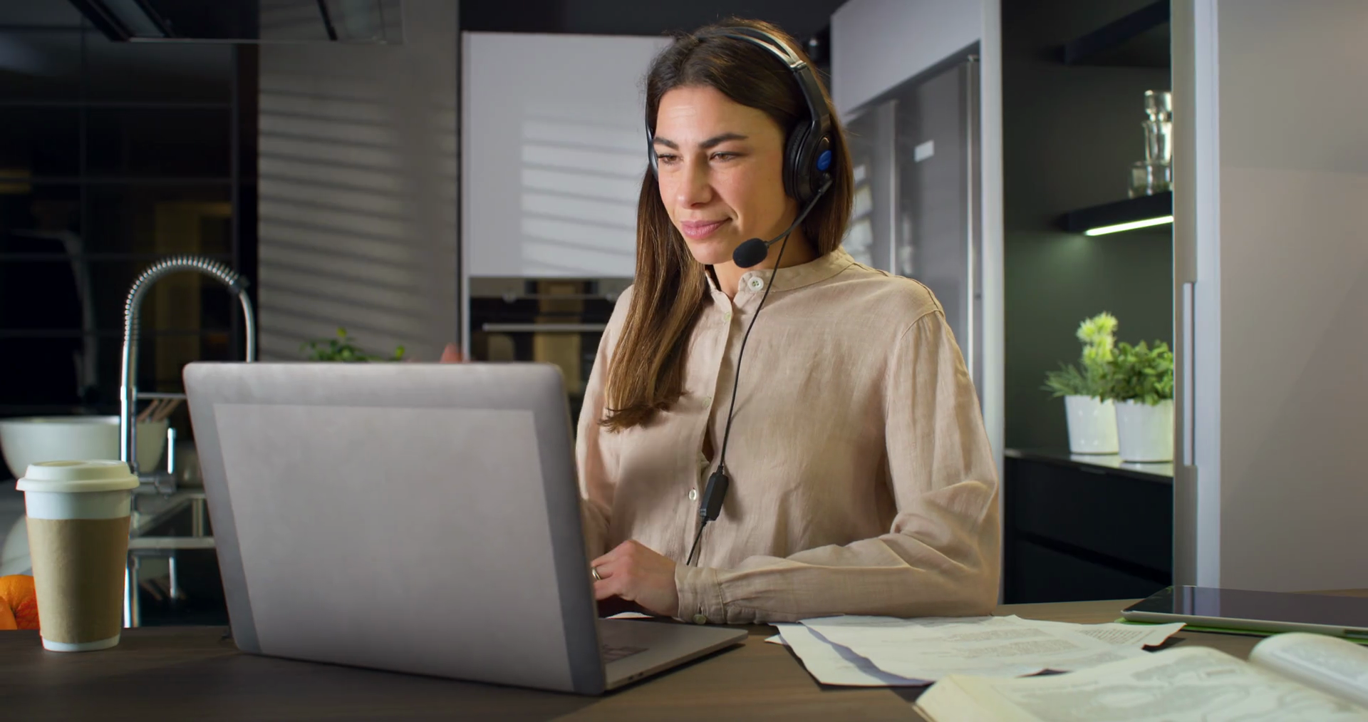 Woman Using Laptop Computer To Have Video Stock Footage SBV-348519901 ...