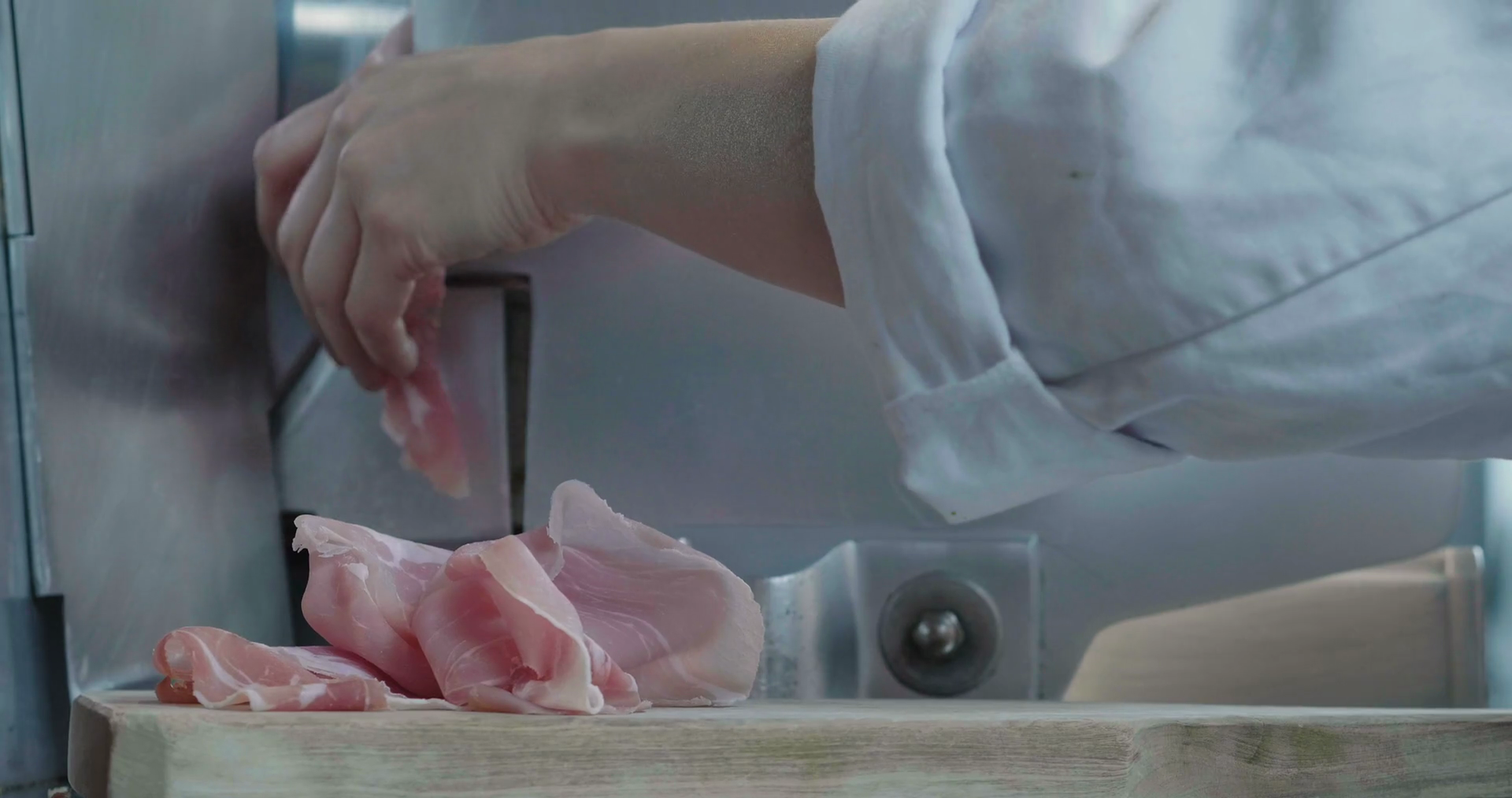 A Chef In Professional Kitchen Cuts Italian Stock Footage SBV-348701509 ...