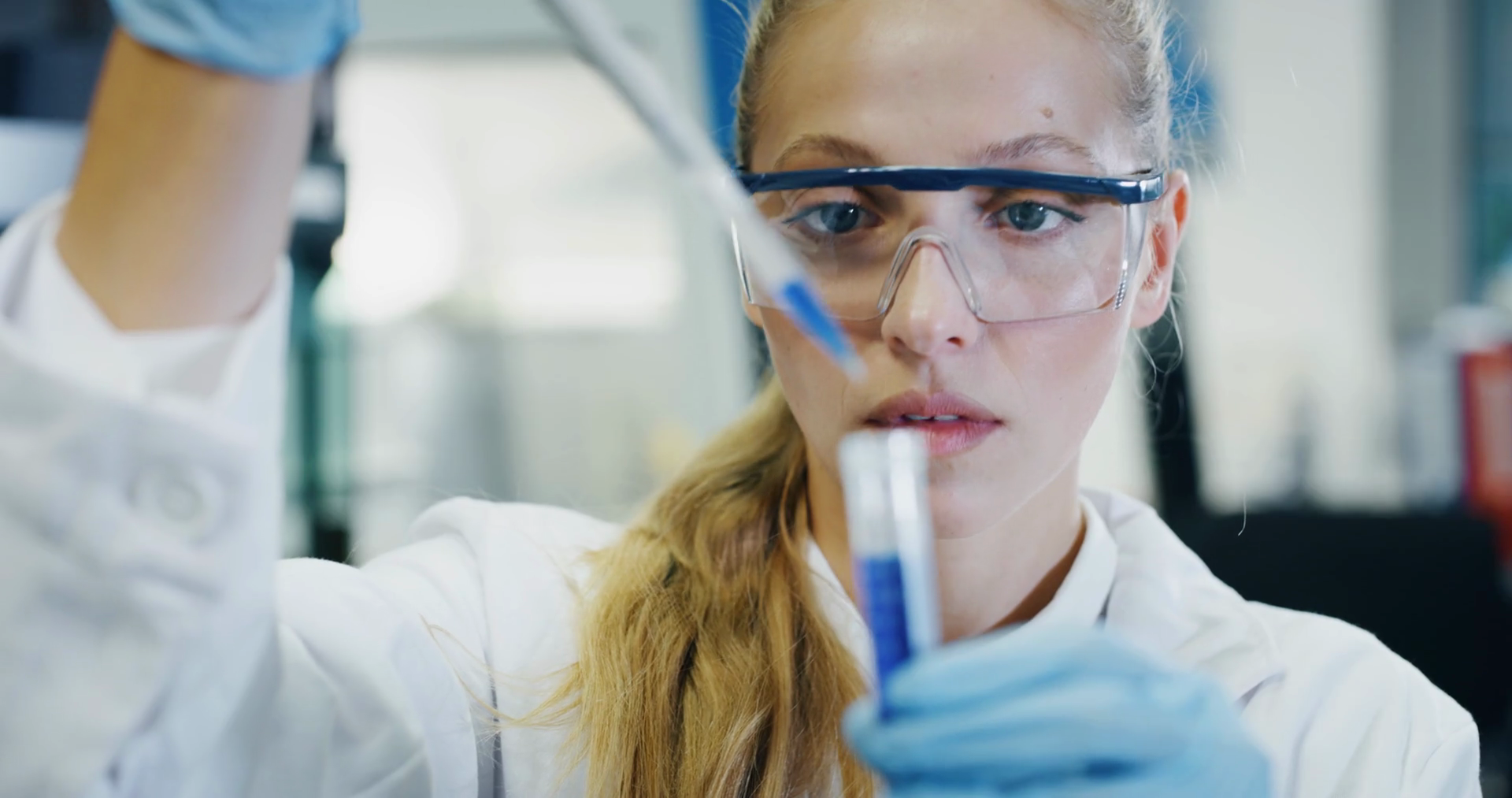 Portrait Of Blond Female Scientist Is Stock Footage SBV-348969230 ...