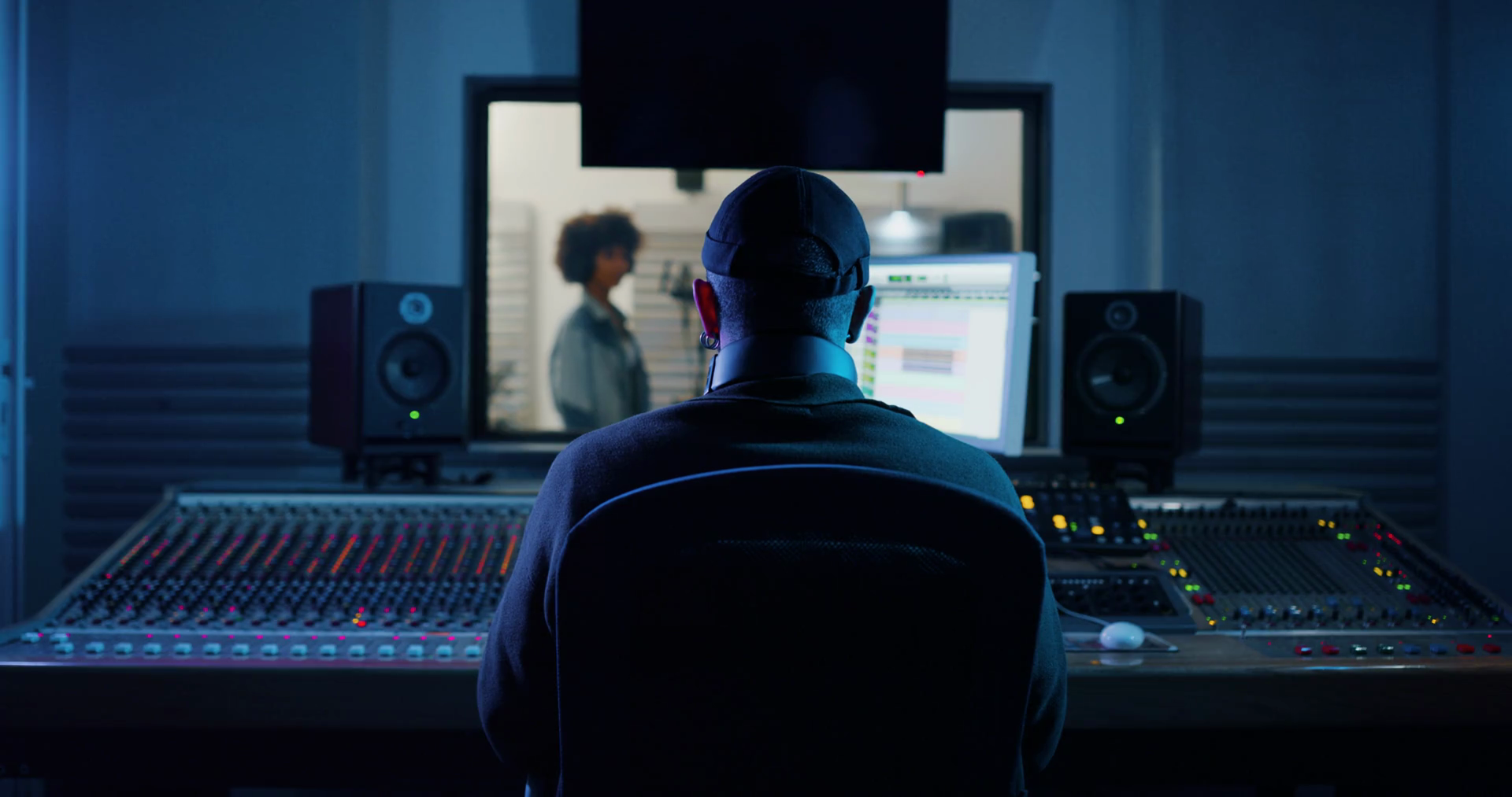 Back View Of Professional Male Sound Stock Footage SBV-348911261 ...