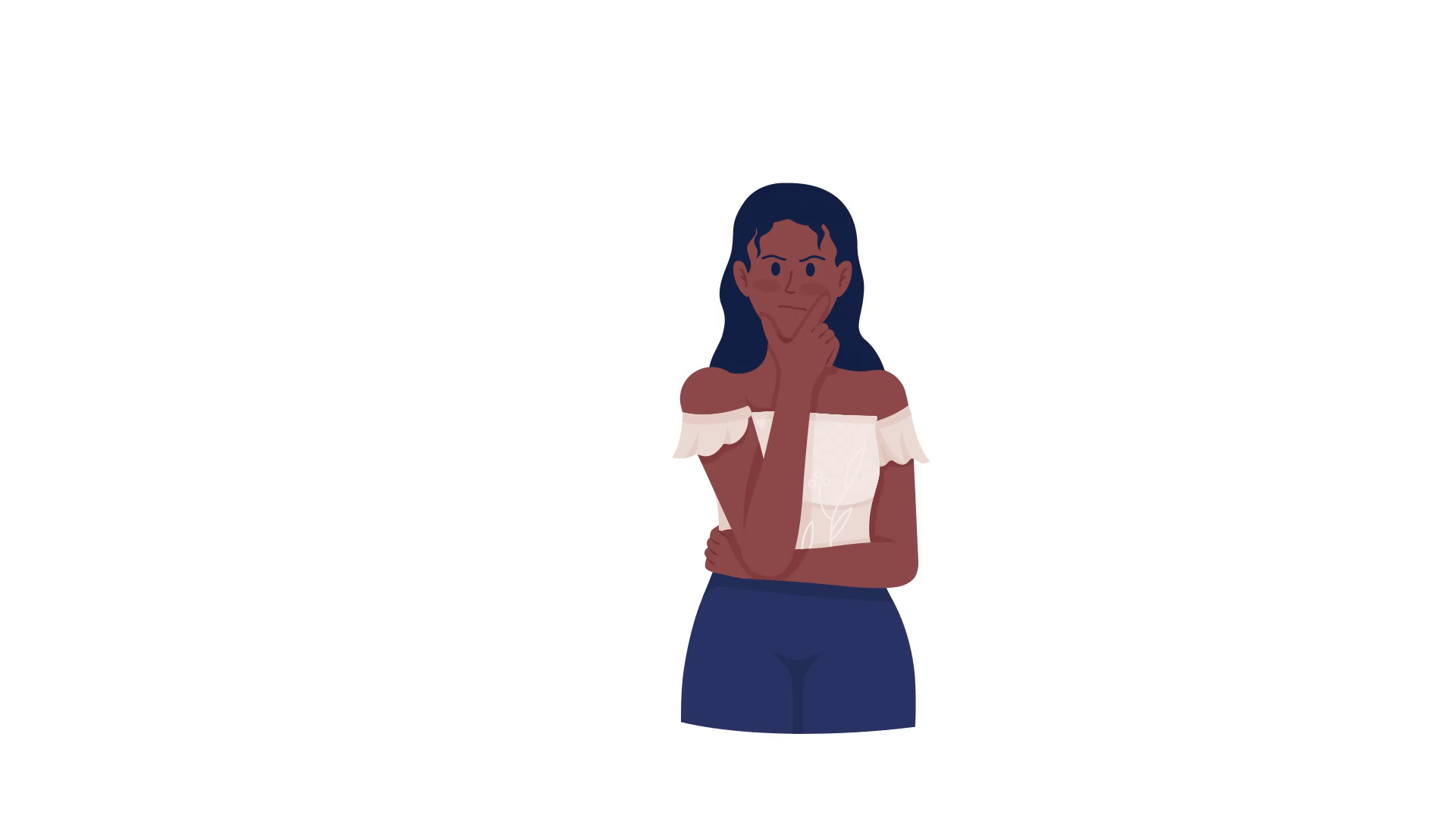 Animated Thinking Woman Unsure Lady Feeling Stock Motion Graphics SBV ...