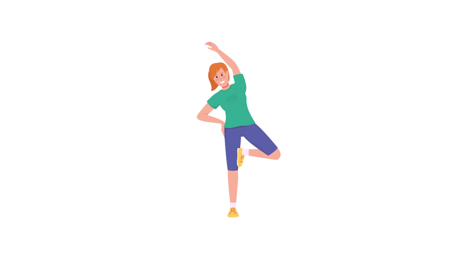 Animated Female Teenager Stretching Yoga Stock Motion Graphics SBV ...