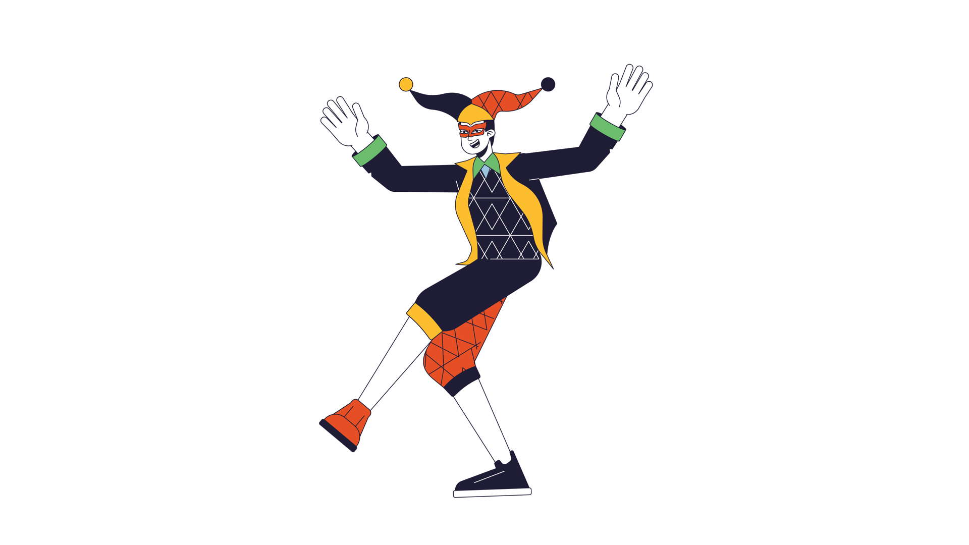 Jester Dancing Joyfully 2d Character Stock Footage SBV-353827600 ...