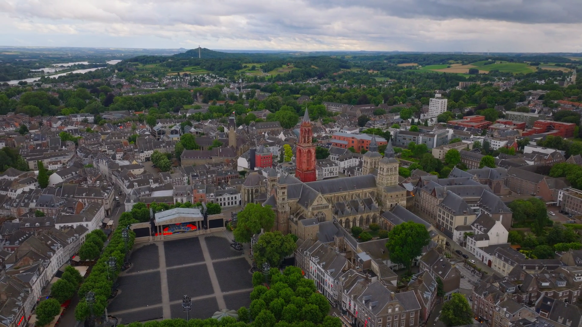 Aerial View Of Maastricht City Center With Stock Footage SBV 349191927 