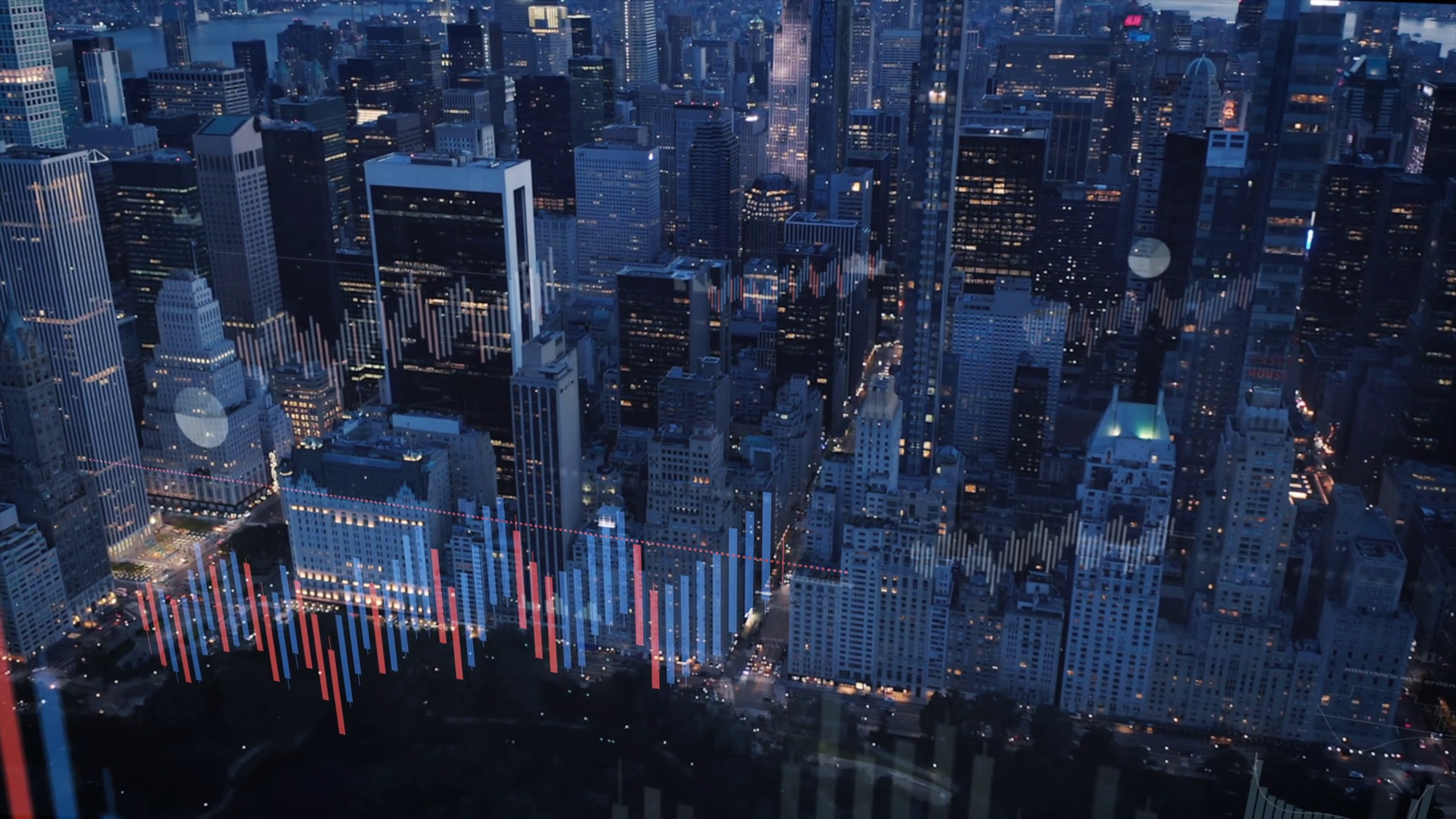 Aerial Views Of New York City At Night Stock Footage SBV-351706227 ...