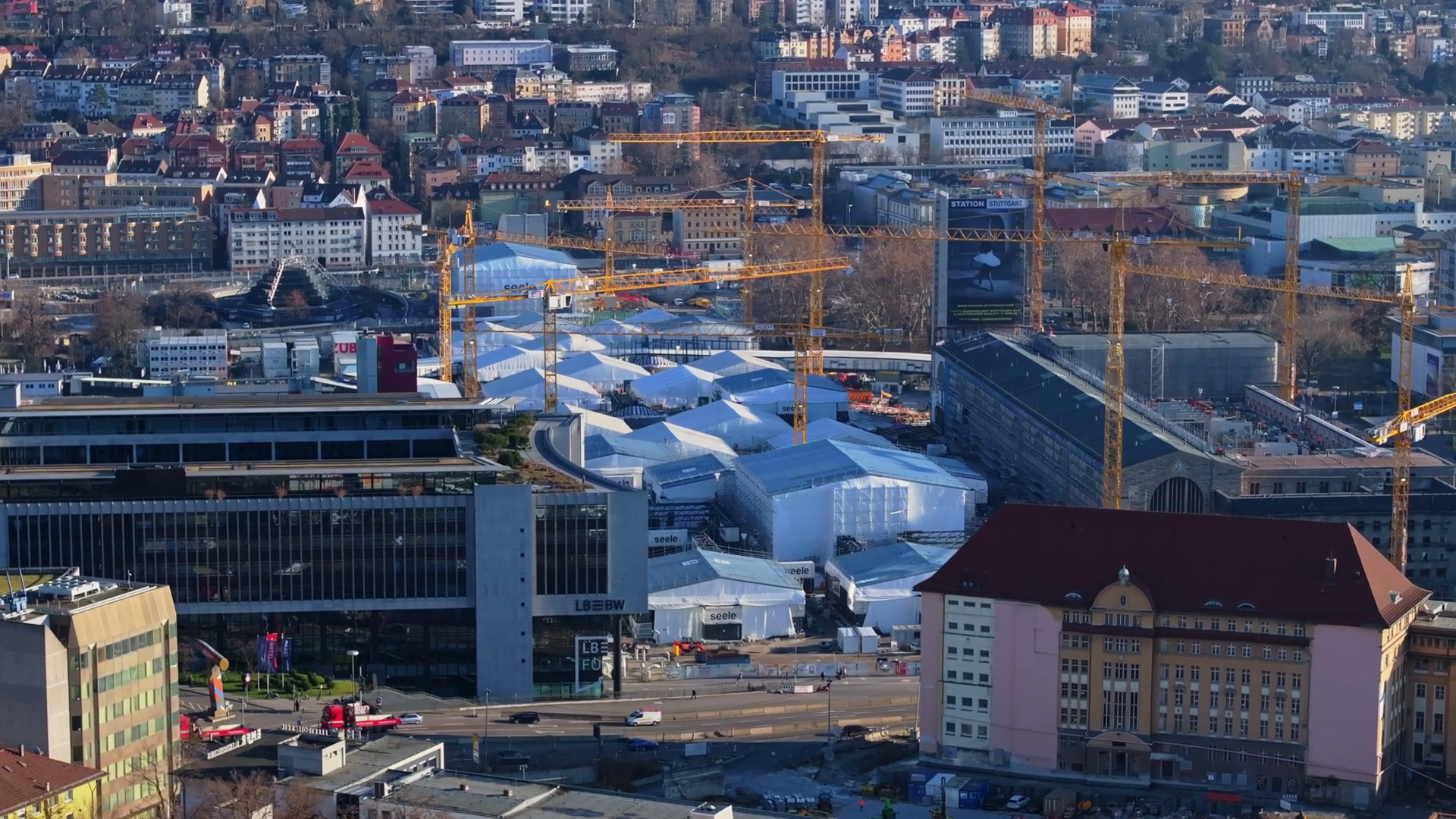 Aerial View Of Stuttgart's Urban Landscape Stock Footage SBV-351848018 ...