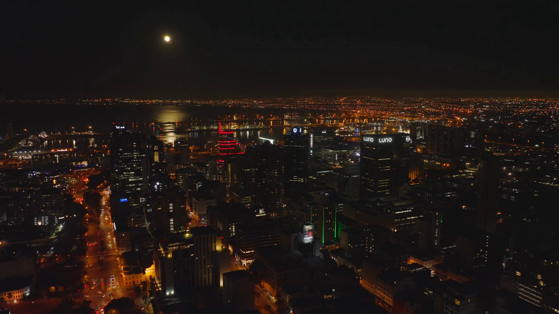 Cape Town South Africa: Night Shot Of High Stock Footage SBV-347793344 ...