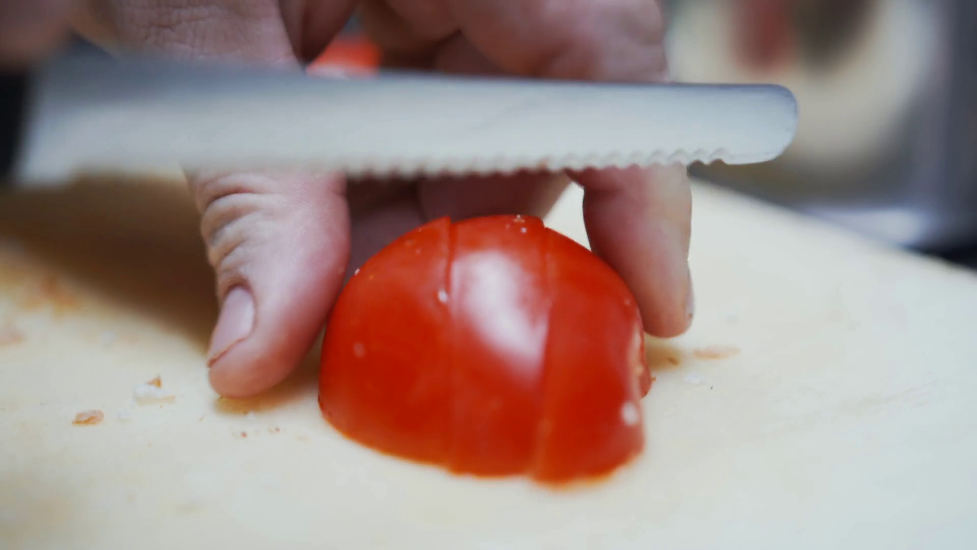 Closeup Tomato Cubes Cutting Red Tomato Stock Footage SBV347712148