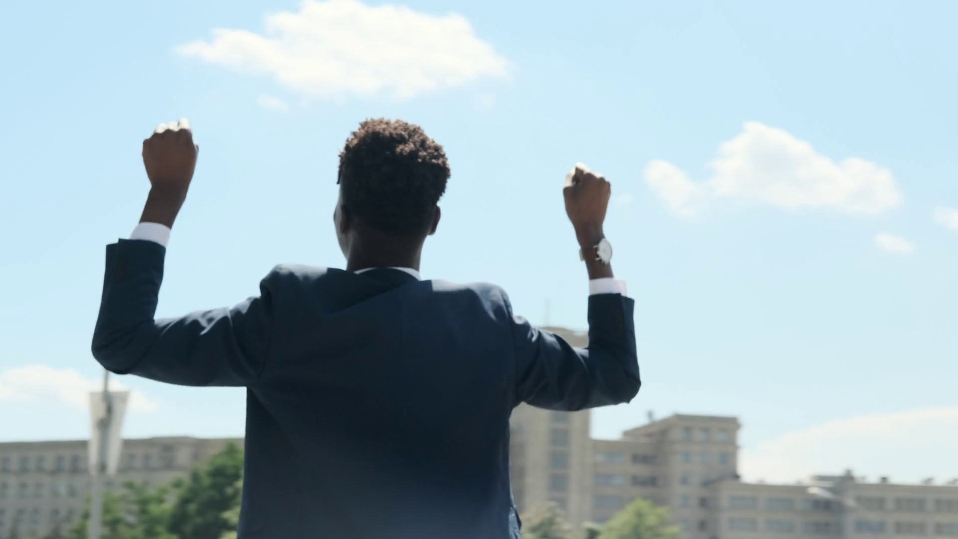 Businessman Celebrating Success Outdoors In Stock Footage SBV-352236169 ...