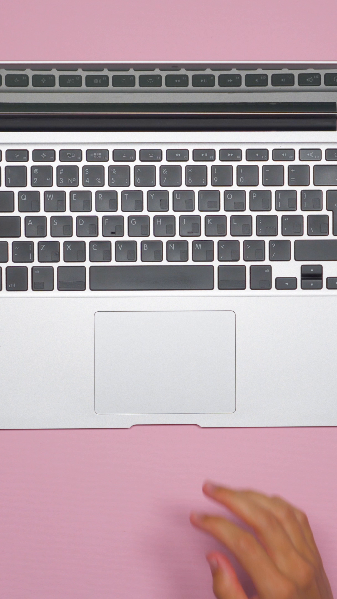 Woman Using Laptop Touchpad On Pink Stock Footage SBV-353241503 ...