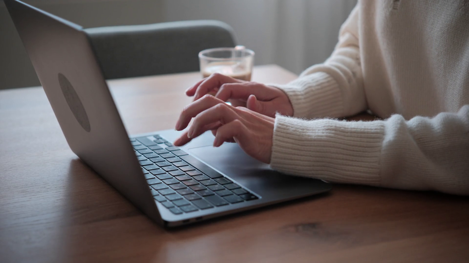 Woman Hands Typing On Laptop Keyboard With Stock Footage SBV-353480363 ...