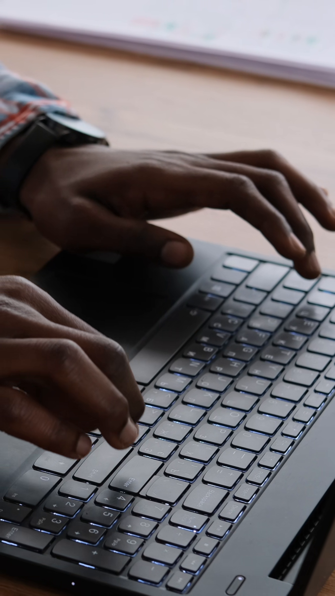 Close-up Of Black Man's Hands Typing On Stock Footage SBV-353654658 ...