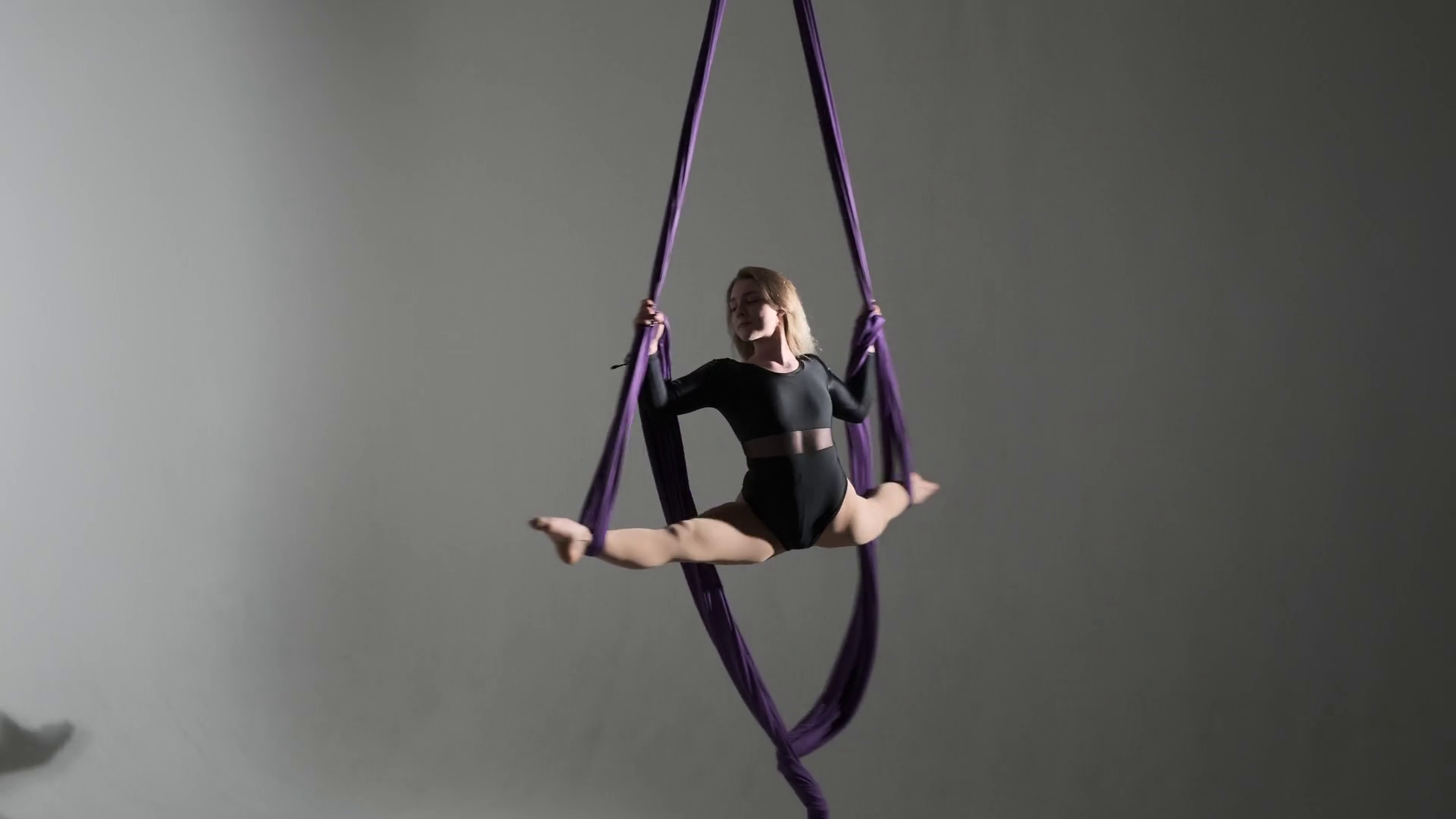 Expressive Dance On Aerial Ribbons Caucasian Stock Footage SBV ...