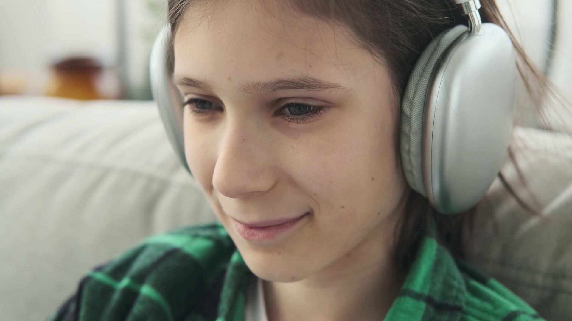 Happy Schoolboy Grooving To Music On Living Stock Footage SBV347721288