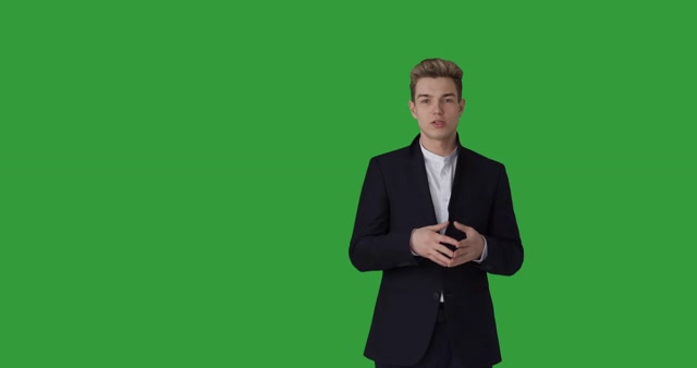 Corporate Person With Green Screen Stock Footage: Royalty-Free Video