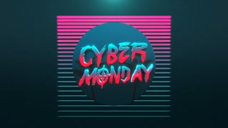 Cyber Monday with tropical trees in sunset, motion abstract holidays, club and entertainment style background