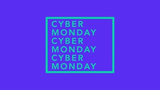 Cyber Monday on purple gradient, motion abstract holidays, business and corporate style background