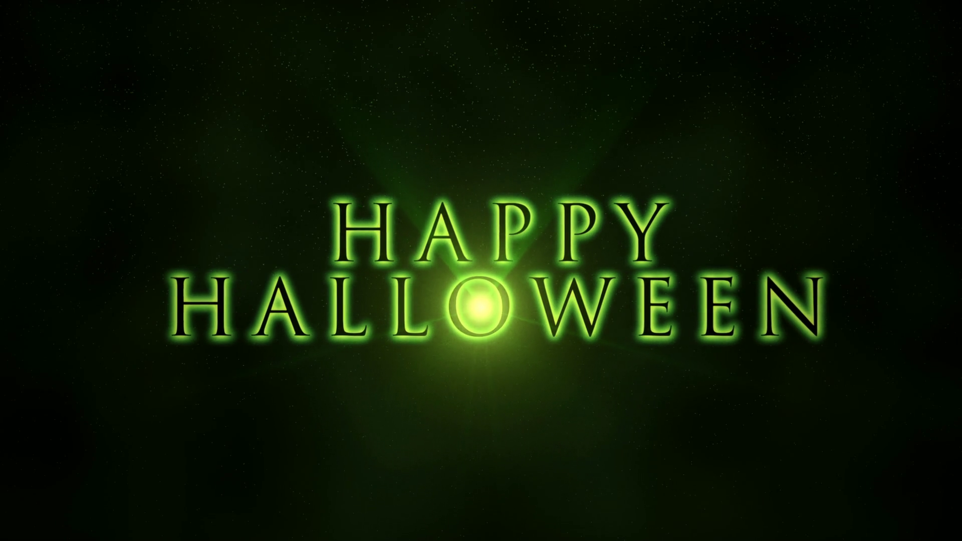 Happy Halloween with green flash in night, motion holidays, horror and