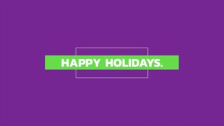 Happy Holidays in frame on purple modern gradient, motion holidays and promo style background
