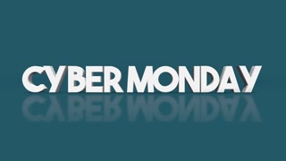 Rolling Cyber Monday text on green gradient color, motion abstract holidays, business and corporate style background
