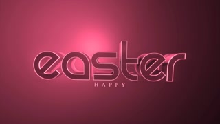 Monochrome Happy Easter on red gradient, motion abstract holidays, spring and promo style background
