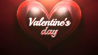 Valentines Day with big red Valentines heart, motion holidays, romantic and love style background