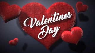 Valentines Day with red hearts on fashion background, motion holidays, romantic and love style background