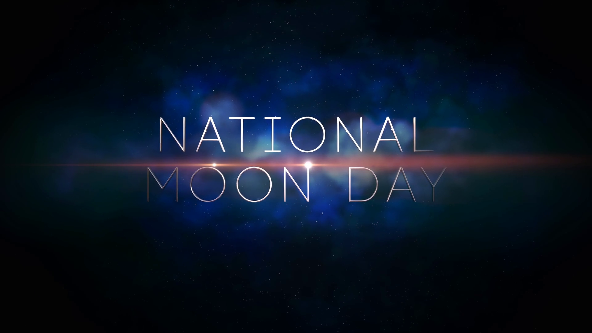 National Moon Day With Light Of Stars Blue Stock Motion Graphics SBV