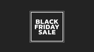 Modern Black Friday Sale text in frame on black gradient, motion abstract holidays, minimalism and promo style background