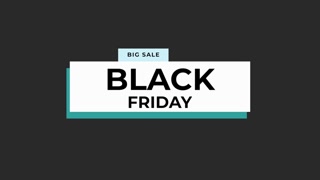 Modern Black Friday text in frame on black gradient, motion abstract holidays, minimalism and promo style background