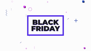 Black Friday with Memphis shapes on white gradient, motion abstract holidays, retro and business style background