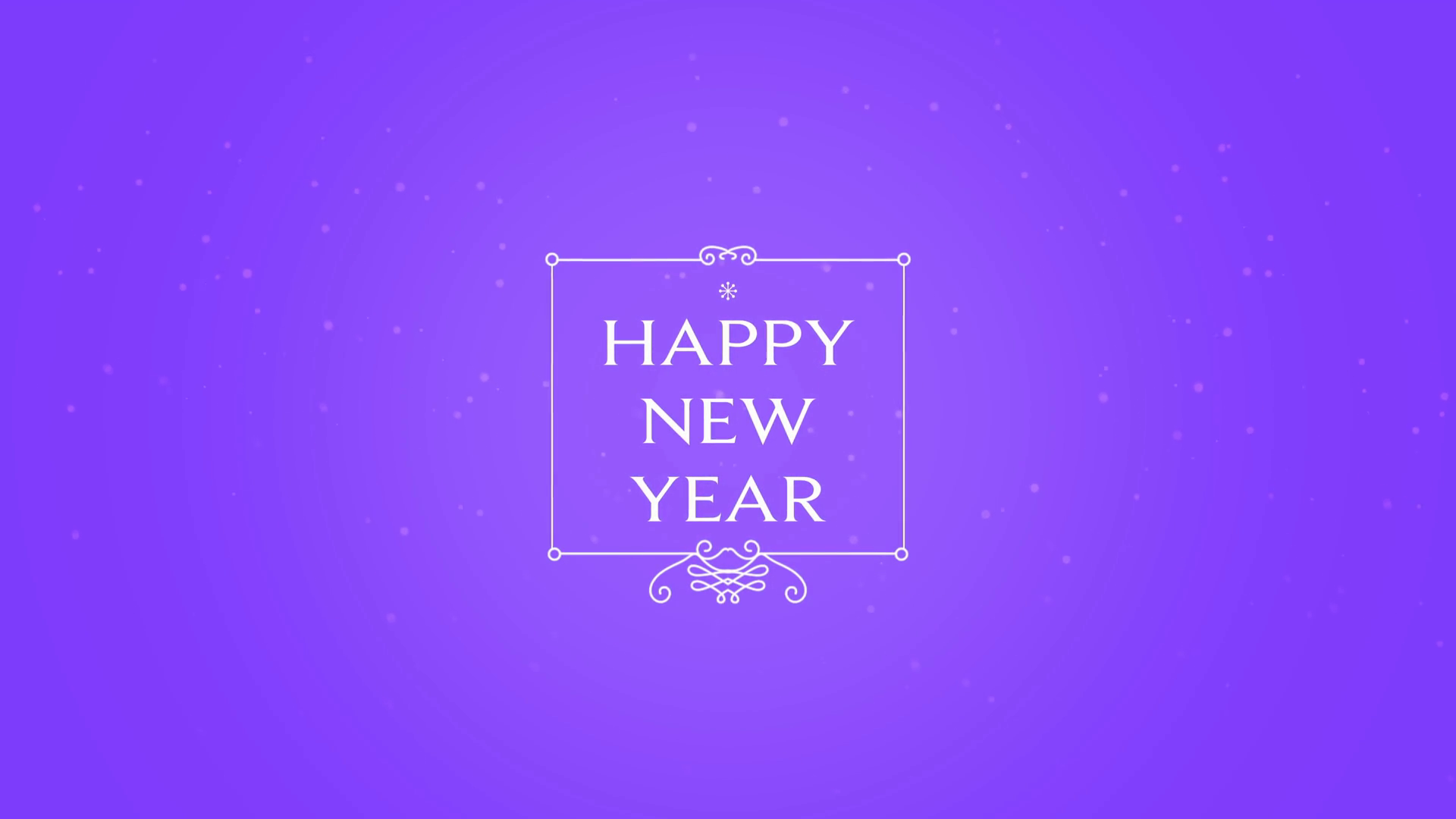 Happy New Year With Snow Frame On Purple Stock Motion Graphics SBV