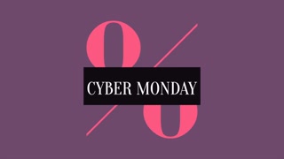 Immerse in a contemporary Cyber Monday atmosphere with sleek text set against a mesmerizing purple gradient. A perfect blend of minimalism, abstract holiday enthusiasm, and promotional style