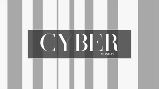 Cyber Monday text with stripes pattern on modern gradient, motion abstract holidays, minimalism and promo style background