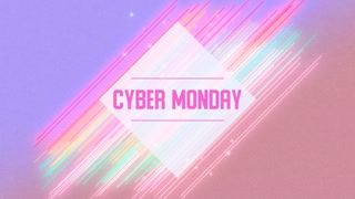 Cyber Monday text with neon lines pattern on colorful gradient, motion abstract disco, club and holidays style background