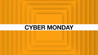 Cyber Monday with yellow gradient, motion abstract holidays, minimalism and business style background