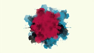 Splashing watercolor colorful brushes ink drop, motion abstract art and corporate style background