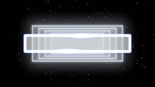 Neon white squares and flying glitters in galaxy, abstract club, disco and corporate style background