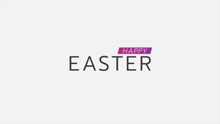 Happy Easter on modern white gradient color, motion abstract holidays, minimalism and promo style background