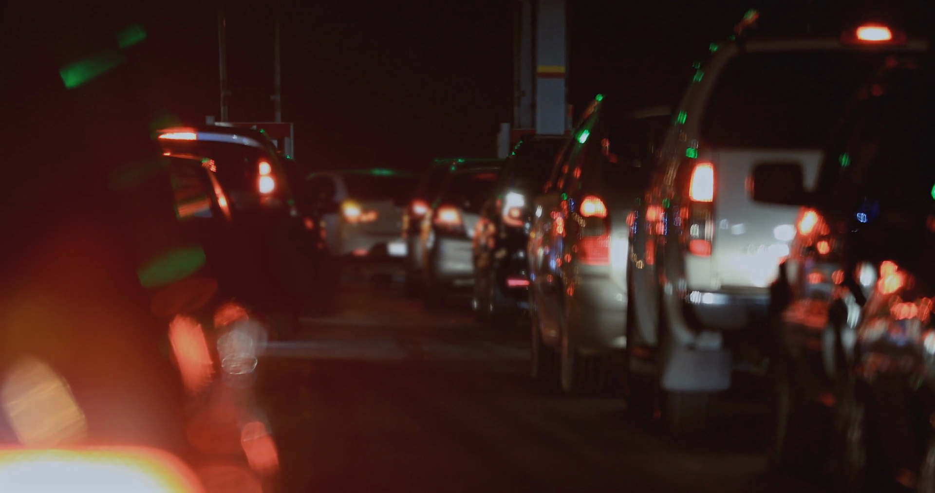 Traffic Jam At Night With Long Rows Of Cars Stock Footage SBV-352896303 ...