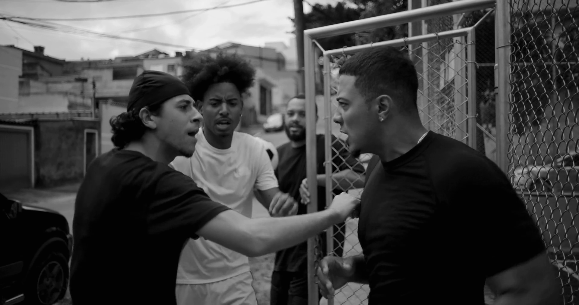 Two Hispanic Men Arguing Pushing On Street Stock Footage SBV-353065774 ...