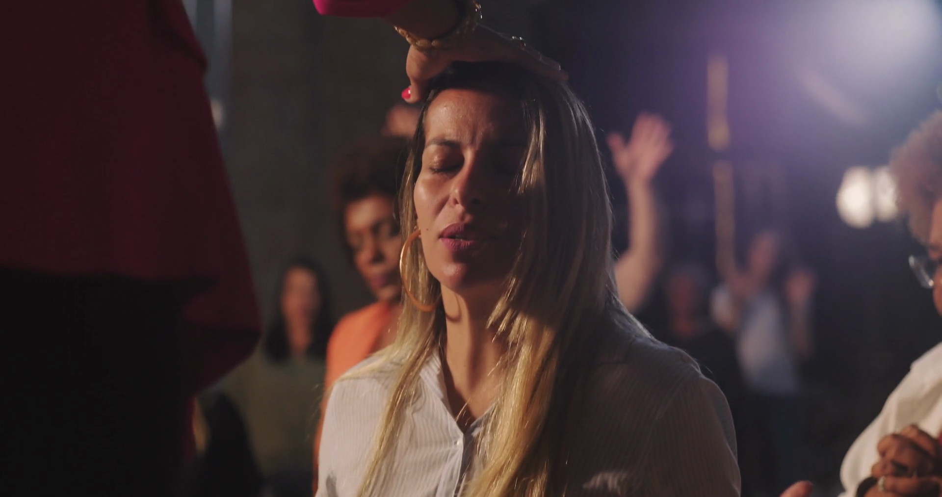 Preacher Blessing Woman In Spiritual Stock Footage SBV-351792789 ...