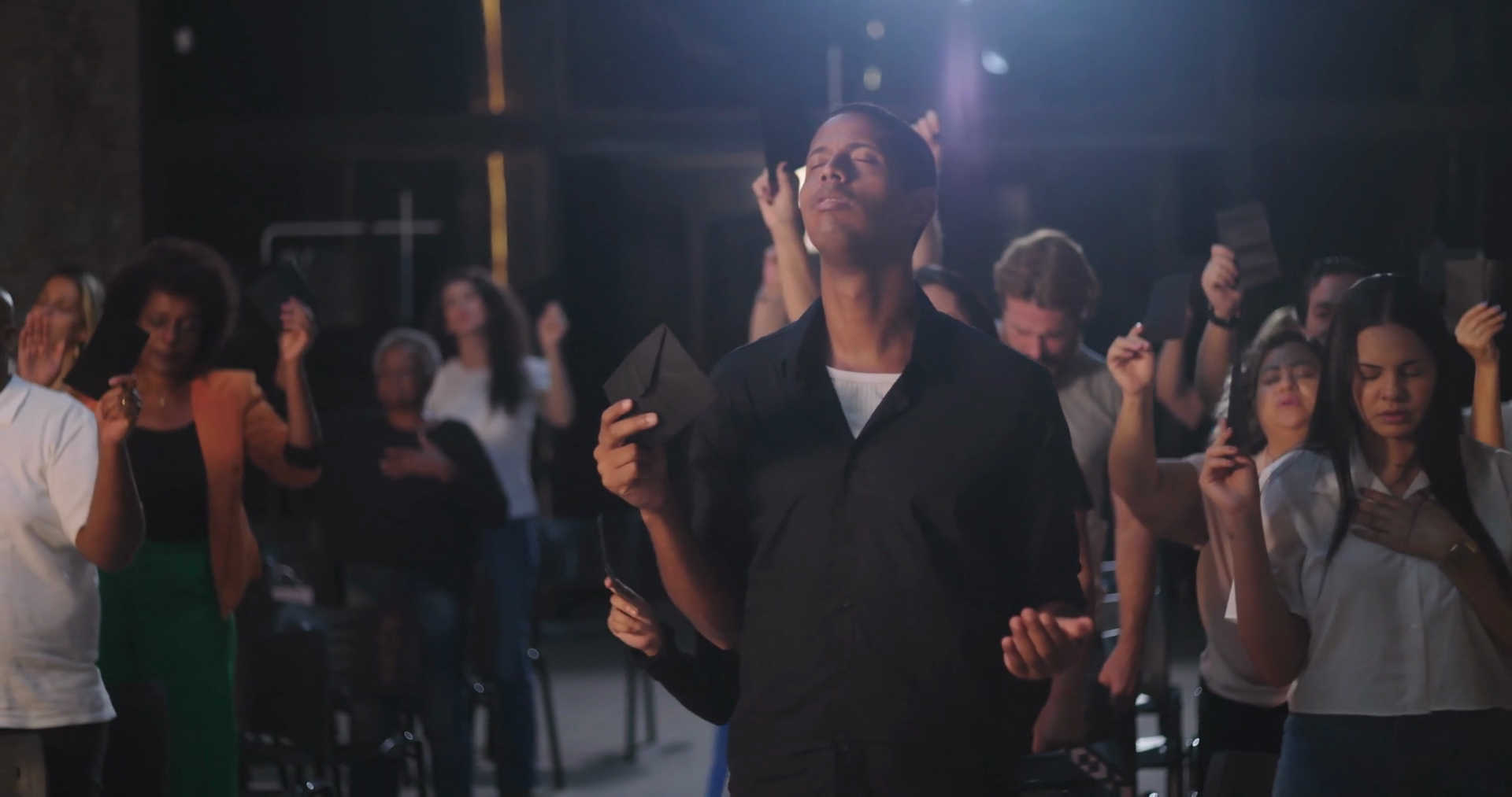 Group Of Worshippers Holding Offering Stock Footage SBV-351793550 ...