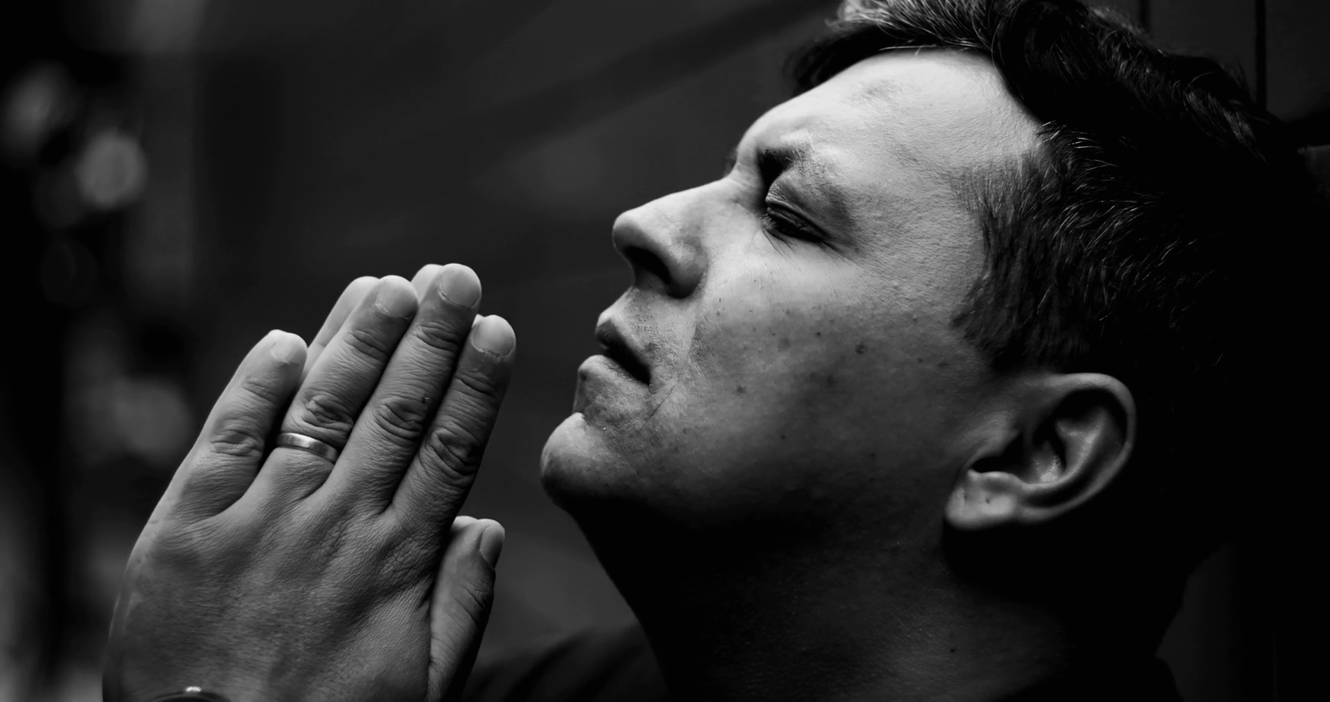 Man Praying In Emotional Crisis Hands Stock Footage SBV-351733170 ...